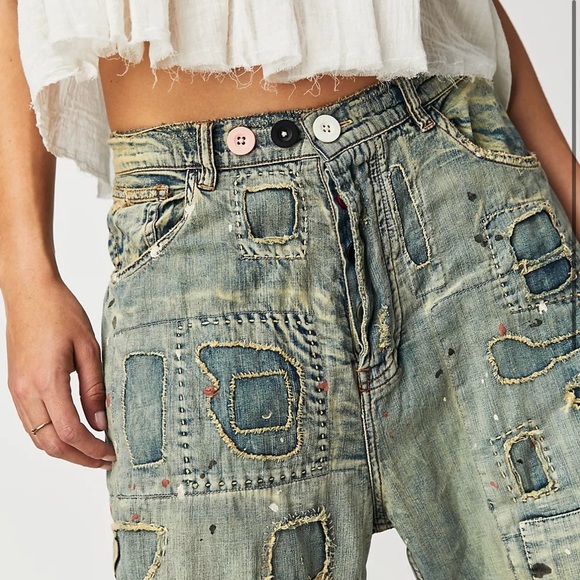 RARE Magnolia Pearl Patchwork Boyfriend Jeans - Picture 16 of 17